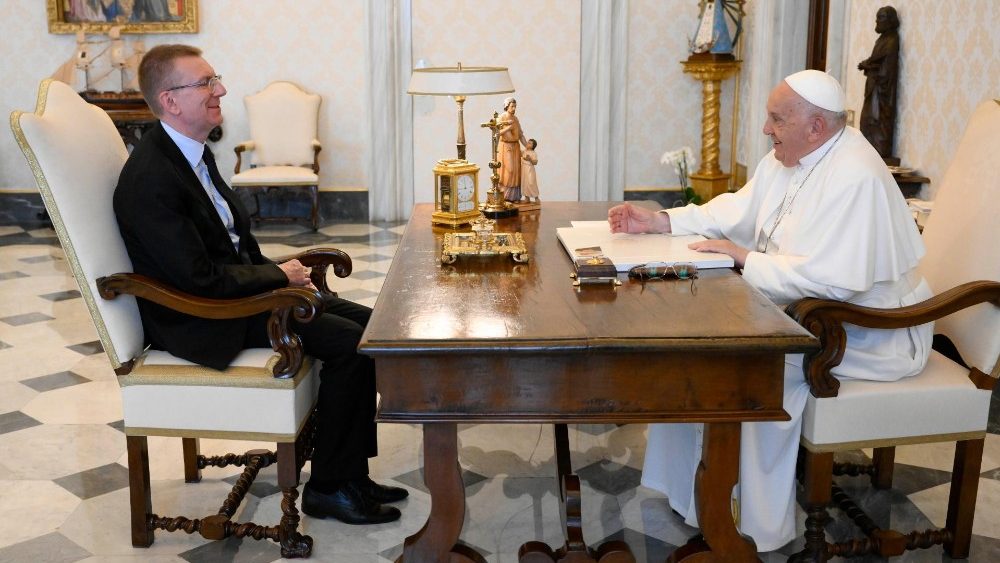 Pope Francis meets  Edgars Rinkevics, President of the Republic of Latvia