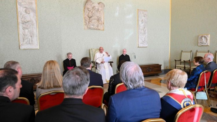 The Pope with representatives from Loyola University