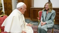 Takimi i Papës me kryeministren italiane Giorgia Meloni, më 26 maj 2024