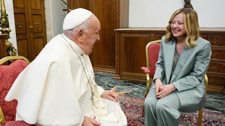 Takimi i Papës me kryeministren italiane Giorgia Meloni, më 26 maj 2024