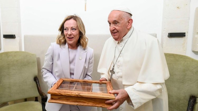 Papež s předsedkyní italské vlády Meloniovou
