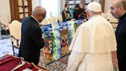 La audiencia del Papa cono Jose Maria Neves, Presidente de la Republica de Cabo Verde