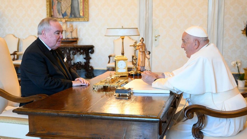 Pope Francis receives in audience Fra' John Dunlap, Grand Master of the Sovereign Military Order of Malta