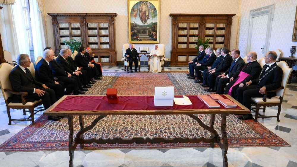 Pope Francis receives in audience Fra' John Dunlap, Grand Master of the Sovereign Military Order of Malta