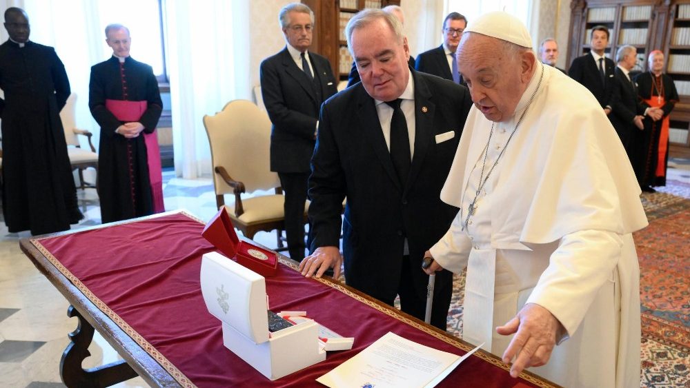 Pope Francis receives in audience Fra' John Dunlap, Grand Master of the Sovereign Military Order of Malta
