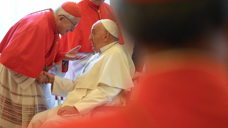 Papa Francesco in un momenro del Concistoro ordinario pubblico 