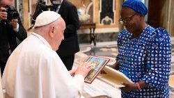 Der Papst bei der Audienz an diesem Montag