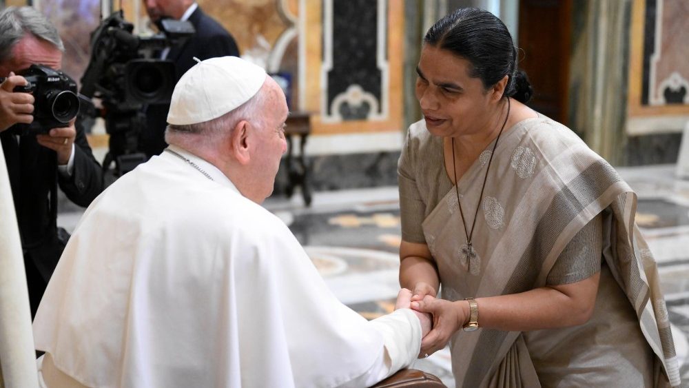 Францішак падчас сустрэчы з прадстаўнікамі чатырох манаскіх ордэнаў