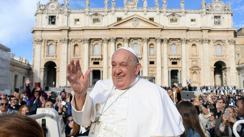 Påven Franciskus vid den allmänna audiensen den 18 september 2024