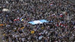 Вернікі на плошчы святога Пятра падчас малітвы Анёл Панскт. 22.09.2024