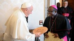 Papst Franziskus an diesem Dienstag bei der Audienz für die Bischöfe aus Mosambik