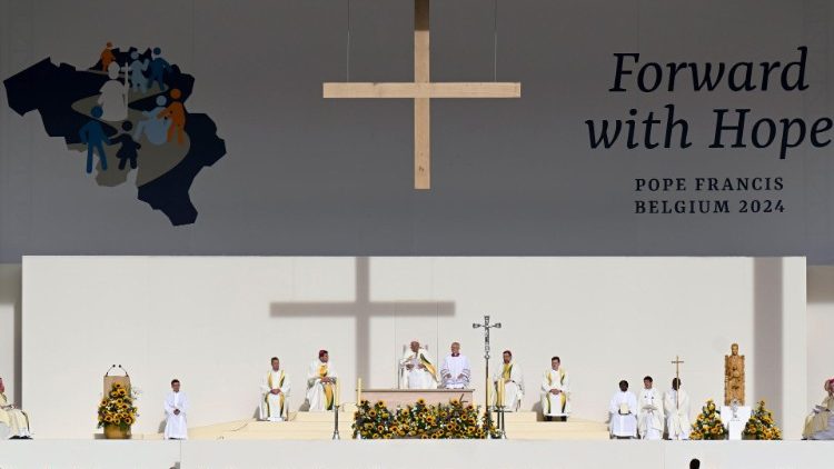 Misa ya mwisho ya Papa akiwa ziara ya Kitume nchini Ubelgiji