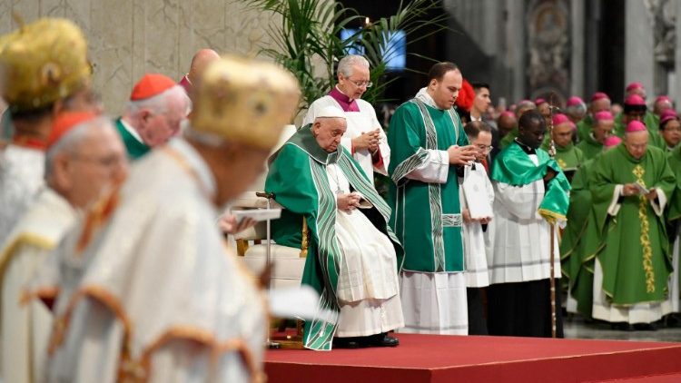 Bei der Messe im Petersdom