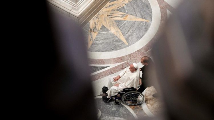 Bei der Messe im Petersdom