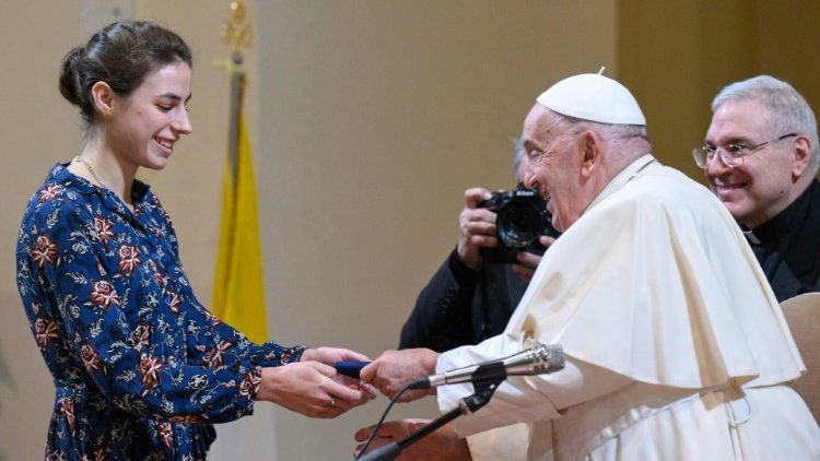 Visita del Papa a la Pontificia Universidad Gregoriana, martes 5 de noviembre de 2024. (Vatican Media)