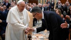 Un momento dell'uddienza ai membri della Confederazione Nazionale dell'Artigianato e della Piccola e Media Impresa