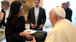 Pope Francis during the audience with the members of Italian Youth Council 