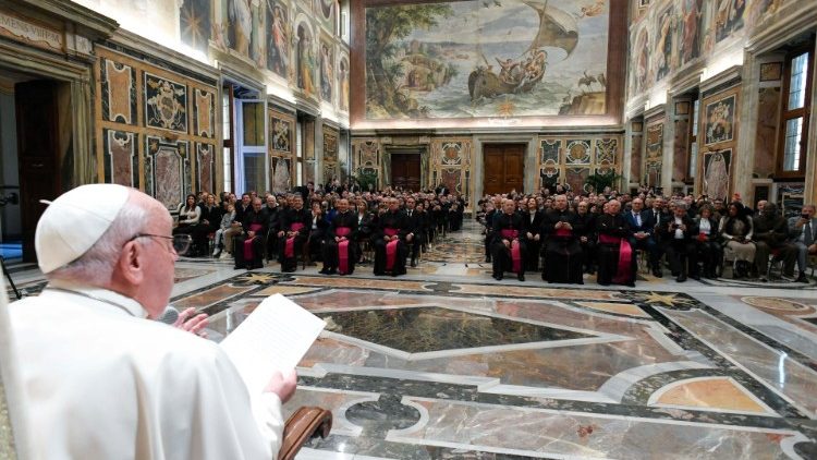 Pope Francis meets with participants in the Roman Rota's formation course