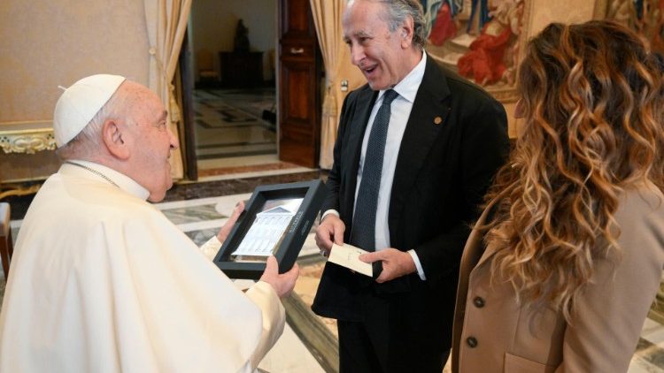 Le Pape avec la délégation napolitaine. 