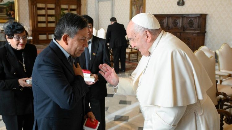 Pope Francis receives David Choquehuanca Cespedes, Vice President of Bolivia