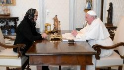 Diálogo del Santo Padre con Natasa Pirc Musar, Presidenta de la República de Eslovenia. (Vatican Media)