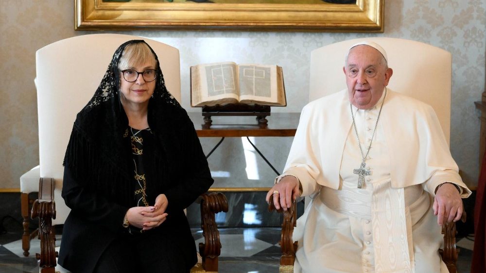 Падчас візіту прэзідэнта Славеніі Наташы Пірц Мусар у Апостальскі палац