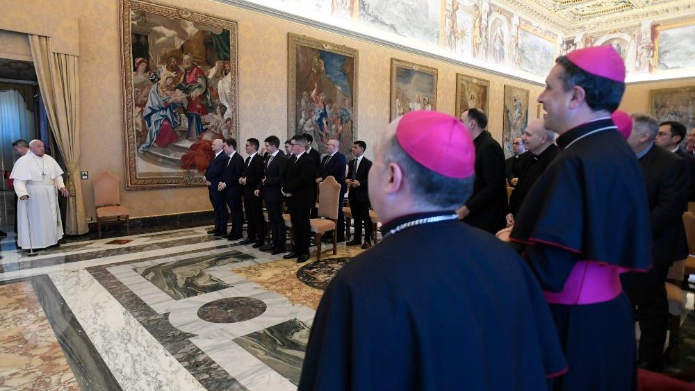 Audiência do Papa Francisco à Comunidade do Seminário Maior Interdiocesano de Santiago de Compostela (Vatican Media)