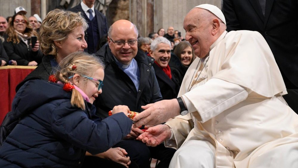 Audiência na Basílica de São Pedro aos peregrinos italianos do Caminho de Santiago de Compostela (Vatican Media)