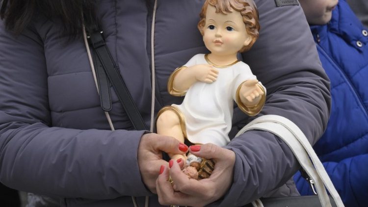 On Sunday, the Pope blessed the figures of the Baby Jesus that will be placed in Nativity scenes