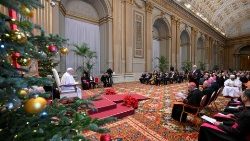 Papst Franziskus beim Diplomatenempfang am 9.1.2024