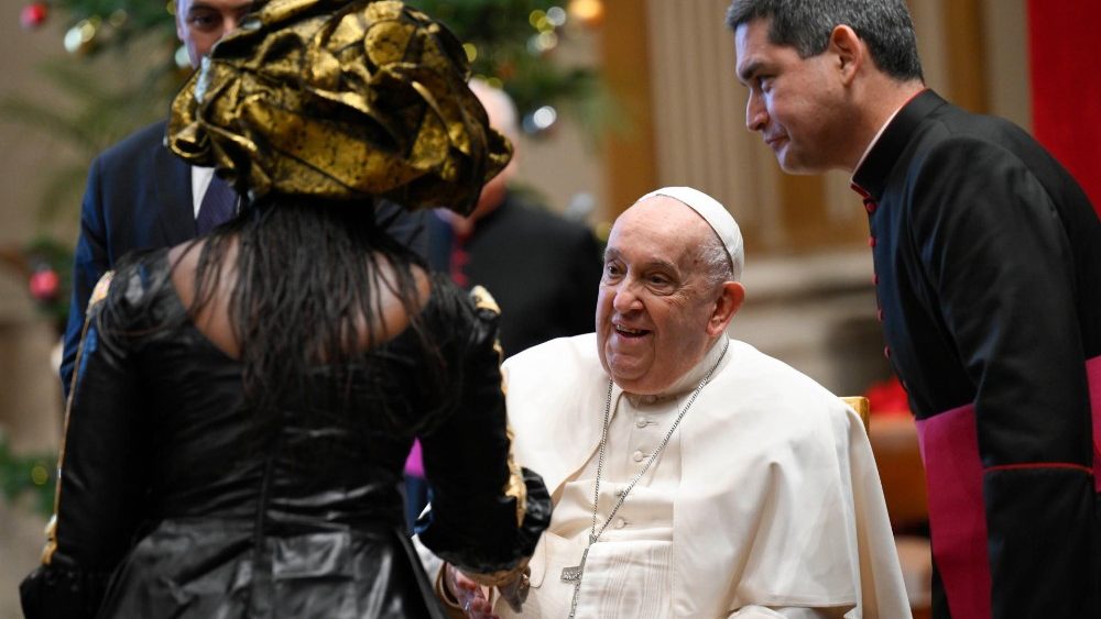 Vœux du Pape au corps diplomatique accrédité près le Saint-Siège, en Salle des Bénédictions, le 9 janvier 2025. 