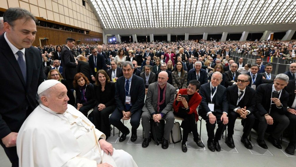 Participants au Jubilé du monde de la communication, en salle Paul VI, le 25 janvier 2025.