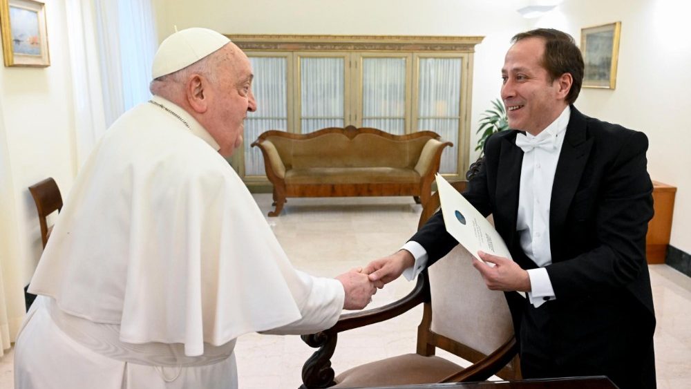 2025.02.07 Presentazione delle Lettere Credenziali di S.E. il Signor Timur Primbetov, Ambasciatore del Kazakhstan