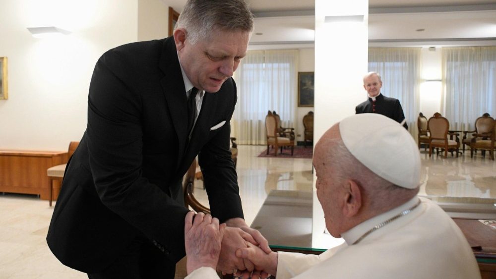 Robert Fico, Premier ministre slovaque, reçu en audience au Vatican, le 14 février 2025.