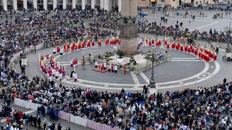 The blessing of the palms at the start of the celebration