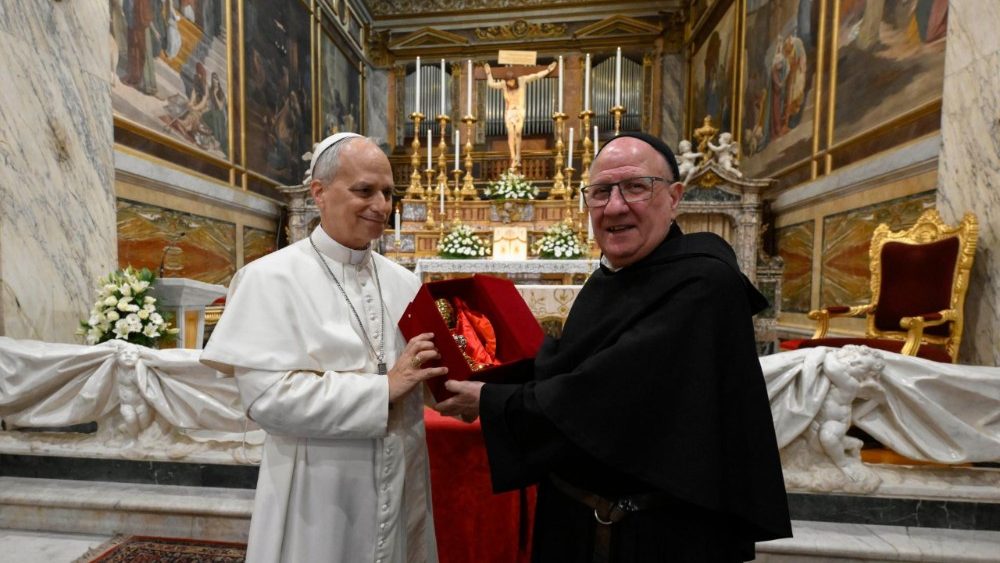 Papež Lev XIV. ve svatyni Matky Dobré rady v Genazzanu 