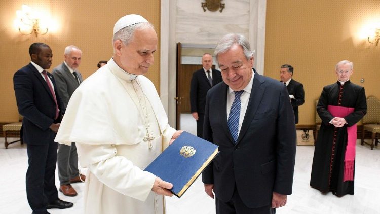 Leone XIV riceve il segretario generale dell'Onu António Guterres