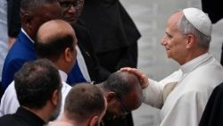 Pope Leo XIV meets with clergy of the Diocese of Rome on June 12, 2025