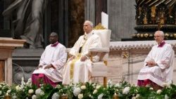 教宗良十四世在梵蒂冈为体育界的禧年庆典主持弥撒