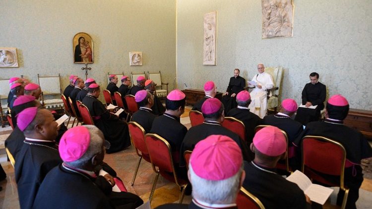 Audience du Pape Léon XIV avec les évêques malgaches. 