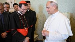 Cardeal Giorgio Marengo, prefeito apostolico di Ulaanbaatar, no encontro com Leão XIV em 17/06/2025