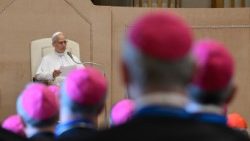 El Papa con los obispos de la CEI