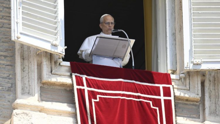 Pope Leo XIV during his Sunday Angelus address