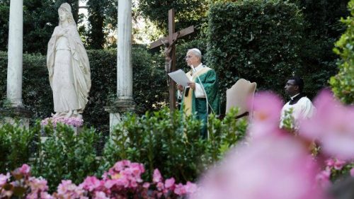 Pope Leo XIV celebrates the new Mass for the Care of Creation in Castel Gandolfo on July 7, 2025