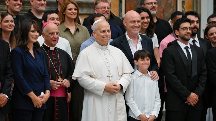 Papst Leo am 2.8.2025 bei der Audienz mit all jenen, die die Jugend-Vigil mit dem Kirchenoberhaupt am Abend in Tor Vergata gestalten