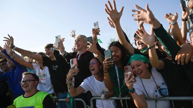 Die Begeisterung der jungen Menschen bei der Feier mit dem Papst war groß