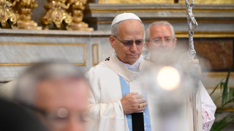 FILE PHOTO: Pope leo presided over Holy Mass at the parish of St. Thomas of Villanova for the Solemnity of the Assumption in 2025
