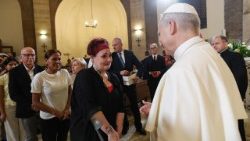 ር.ሊ.ጳ ሊዮ 14ኛ አልባኖ በቅድስት ማርያም ዴላ ሮቶንዳ ቤተ መቅደስ ውስጥ መስዋዕተ ቅዳሴ ባሳረጉበት ወቅት