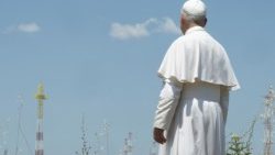 Papst Leo XIV. am 19.6.2025 beim Radio Vatikan Sendezentrum Santa Maria di Galeria