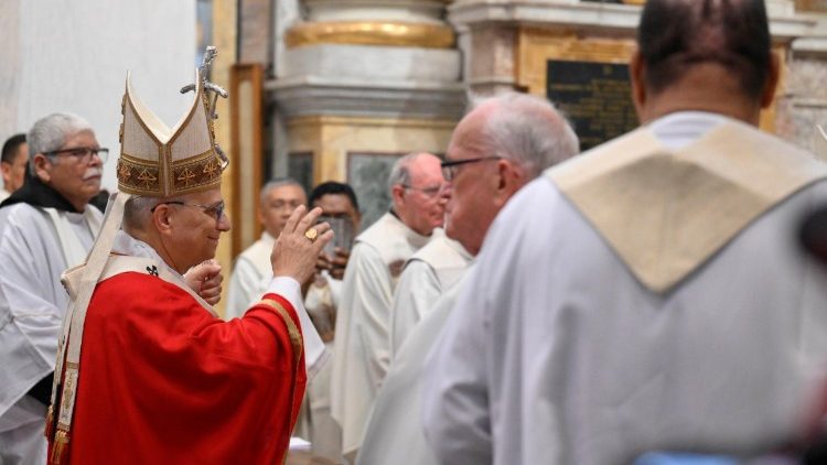 Lors de la messe d'ouverture du chapitre général de l'Ordre des Augustins.